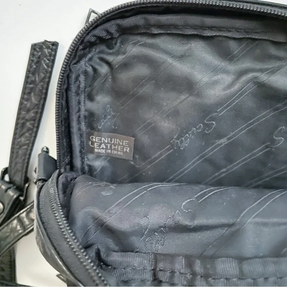 Scully Black Leather Mini Crossbody Bag - Picture 8 of 8